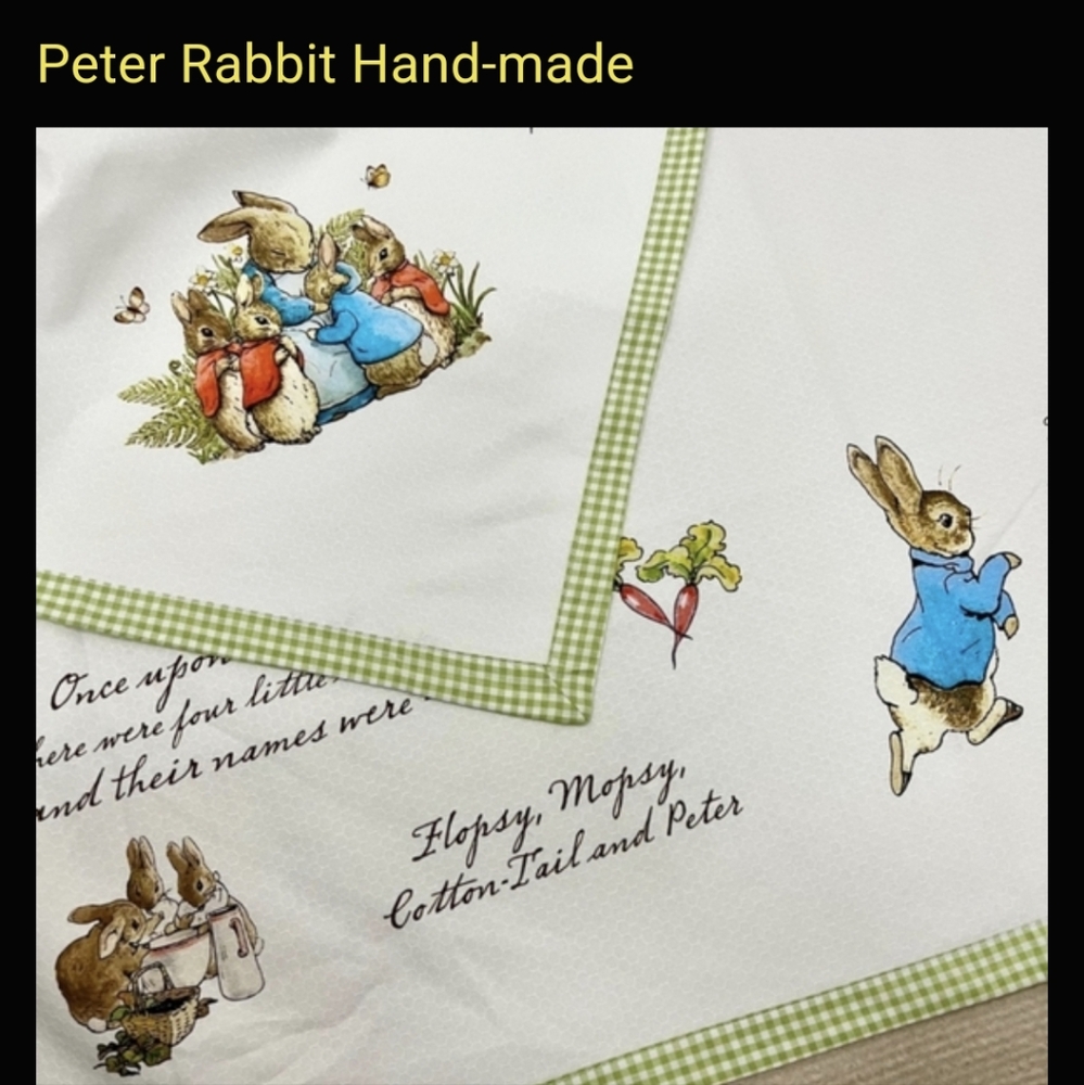New Garden Heirloom Tablecloth Beatrix Potter Rabbit Cotton Linen peter
